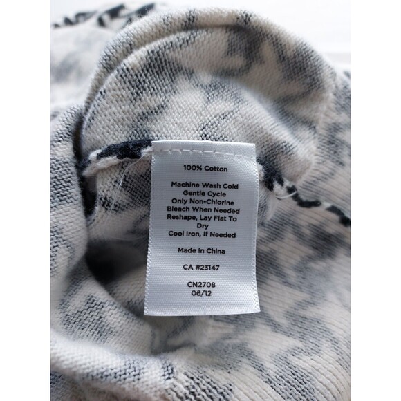 TALBOTS Small V Neck Cardigan Sweater Houndstooth Black White‎ Check Office Knit - Picture 6 of 7